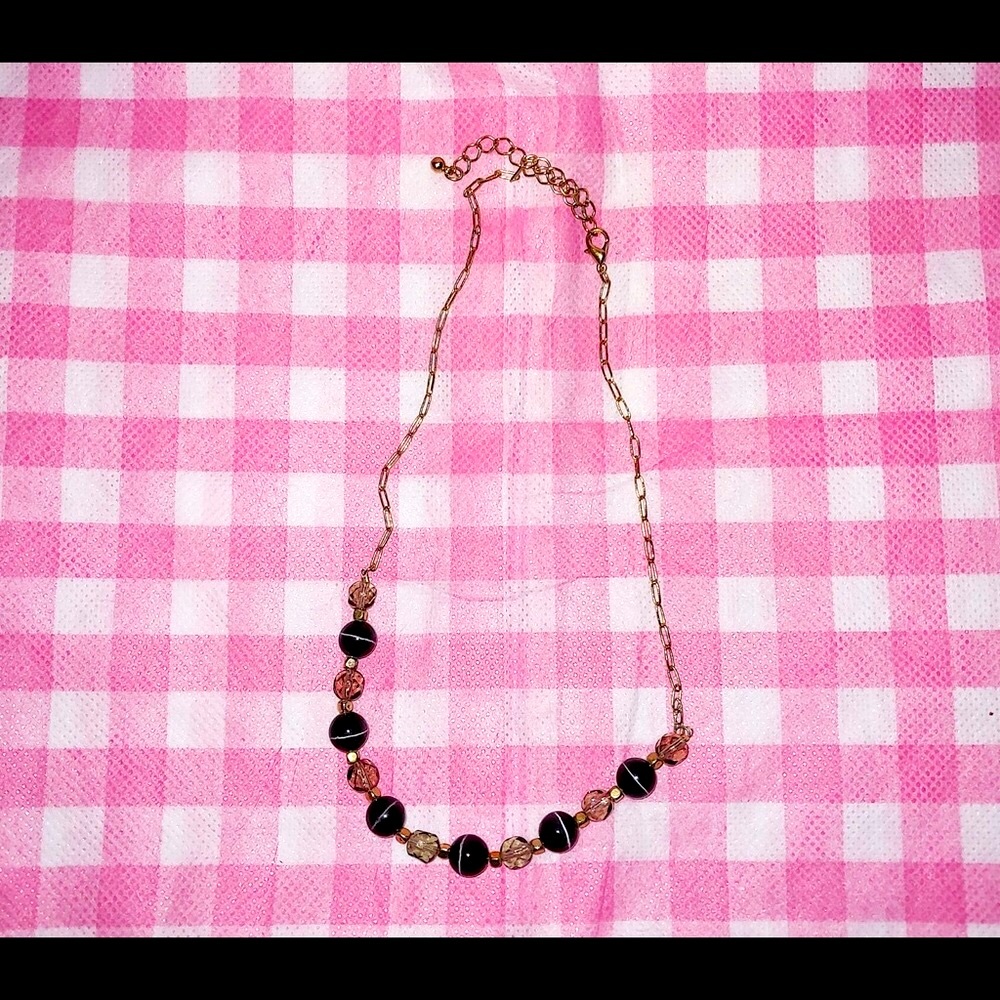 Dark Blue Beads Necklace